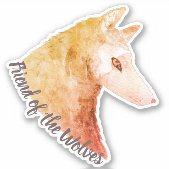 Orangefarbener Wolfsfreund der Wölfe Aufkleber (Vorderseite)