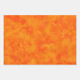 Orangefarbenes Abstraktes Muster Geschenkpapier Set