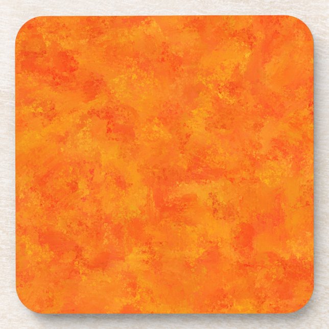 Orangefarbenes Abstraktes Muster Getränkeuntersetzer (Vorderseite)