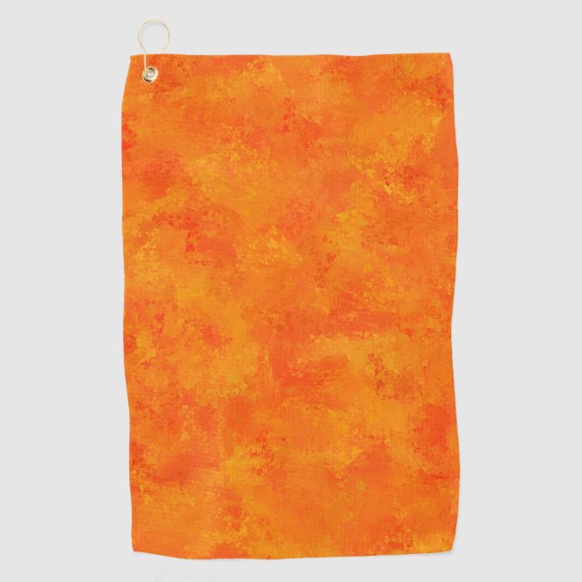 Orangefarbenes Abstraktes Muster Golfhandtuch (Vorderseite)