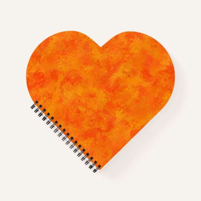 Orangefarbenes Abstraktes Muster Notizbuch (Vorderseite)