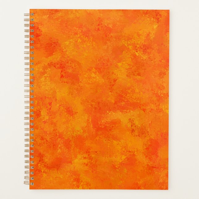 Orangefarbenes Abstraktes Muster Planer (Vorderseite)