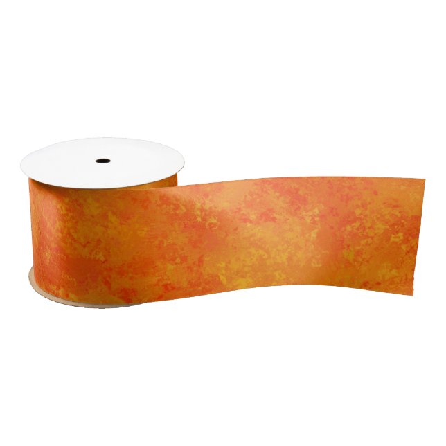 Orangefarbenes Abstraktes Muster Satinband (Spule)