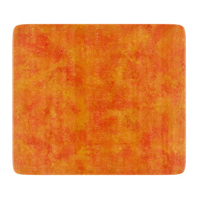 Orangefarbenes Abstraktes Muster Schneidebrett (Vorderseite)