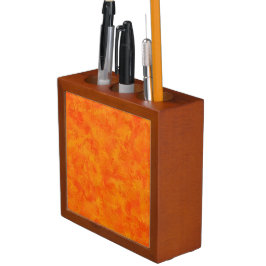 Orangefarbenes Abstraktes Muster Stifthalter