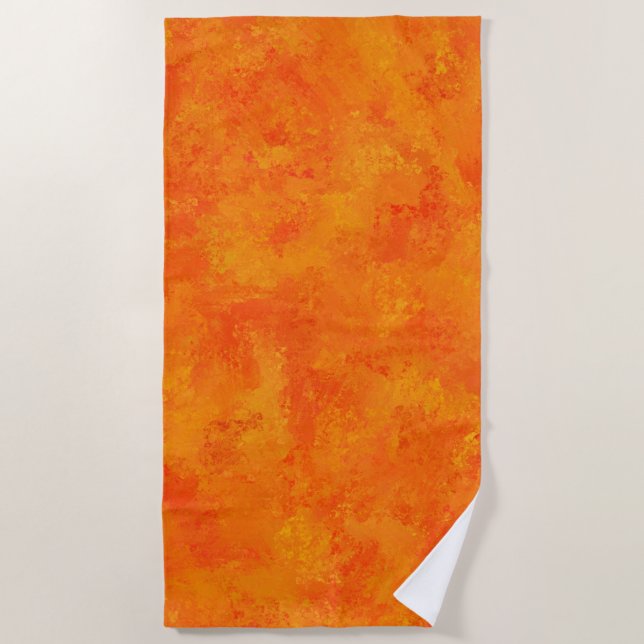 Orangefarbenes Abstraktes Muster Strandtuch (Vorderseite)