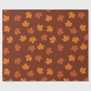Orangefarbenes Ahornblatt Herbst Nahtloses Muster Geschenkpapier