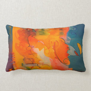 Orangefarbenes Aquamarines, blaues Lila Kissen