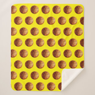 Orangefarbenes Basketballmuster Sherpadecke