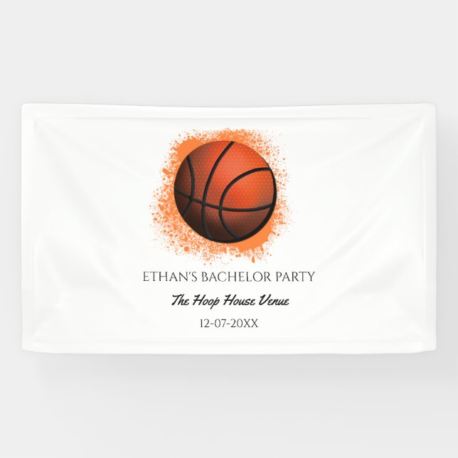 Orangefarbenes Basketballwochenende Party - Champi Banner (Horizontal)