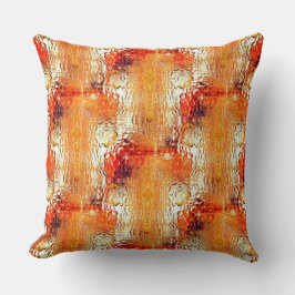 Orangefarbenes bis beigefarbenes gebogenes Glas wi Kissen