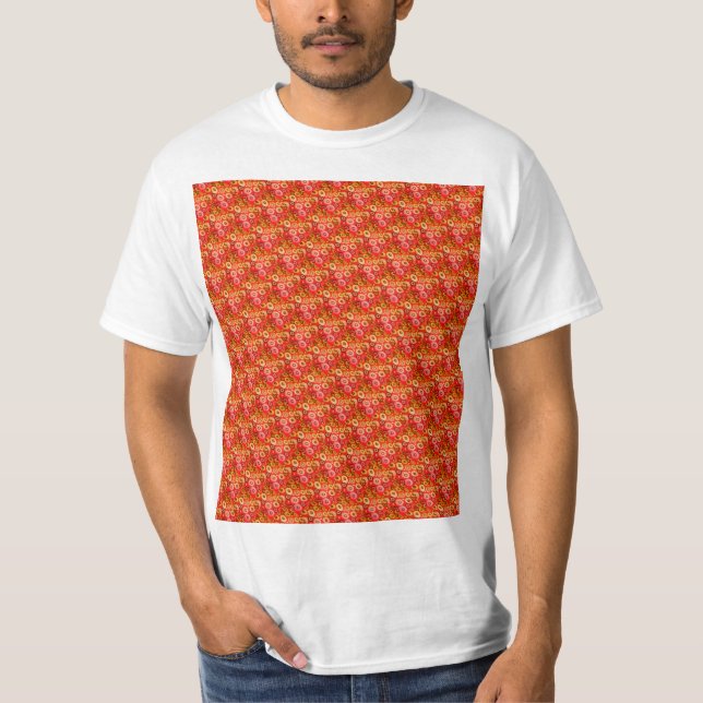 Orangefarbenes Blasenmuster T-Shirt (Vorderseite)