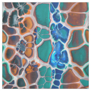 Orangefarbenes blaues, Aquamarin verklebtes Glasab Stoff