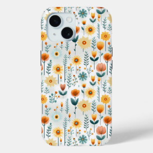 Orangefarbenes Blume Muster Case-Mate iPhone Hülle