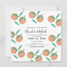 Orangefarbenes botanisches Brautparty Invitati Einladung