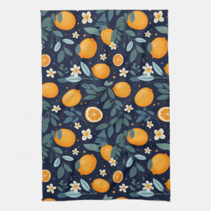 Orangefarbenes Delight Muster Geschirrtuch