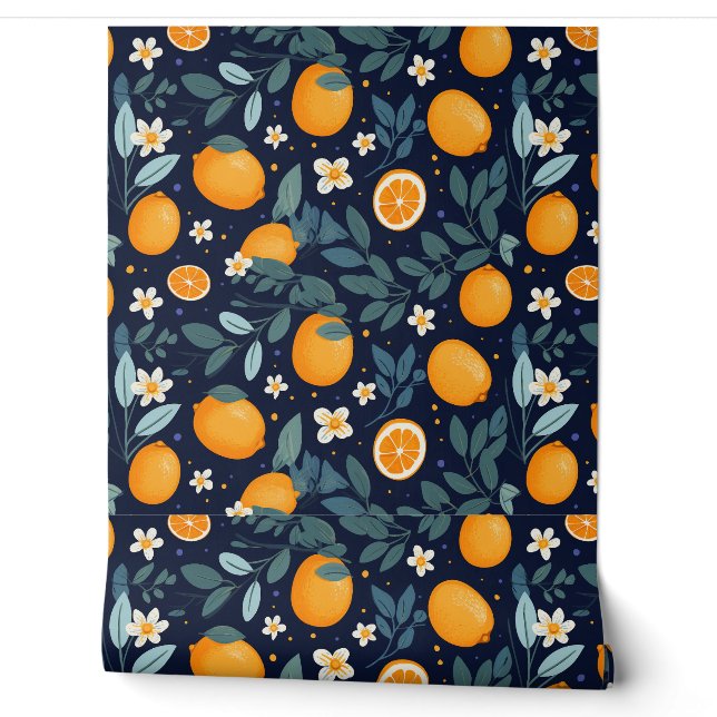 Orangefarbenes Delight Muster Tapete (Abrollen)