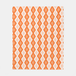 Orangefarbenes Diamantmuster Fleecedecke