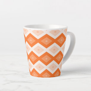 Orangefarbenes Diamantmuster Milchtasse