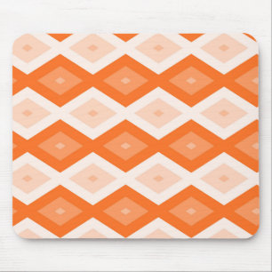 Orangefarbenes Diamantmuster Mousepad