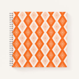 Orangefarbenes Diamantmuster Notizbuch