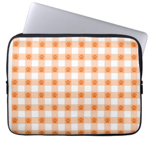 Orangefarbenes Druckmuster - Niedliches Pet Lover  Laptopschutzhülle