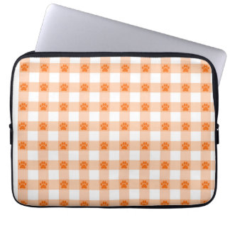 Orangefarbenes Druckmuster - Niedliches Pet Lover Laptopschutzhülle