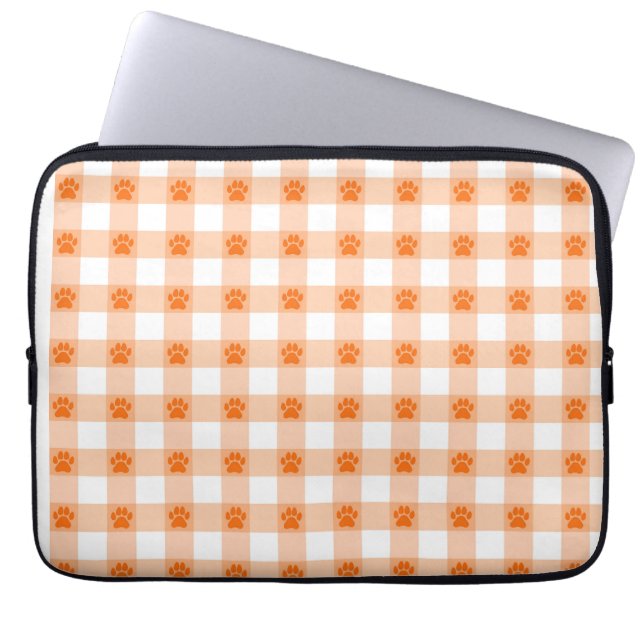Orangefarbenes Druckmuster - Niedliches Pet Lover  Laptopschutzhülle (Vorderseite)