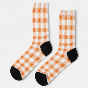 Orangefarbenes Druckmuster - Niedliches Pet Lover Socken