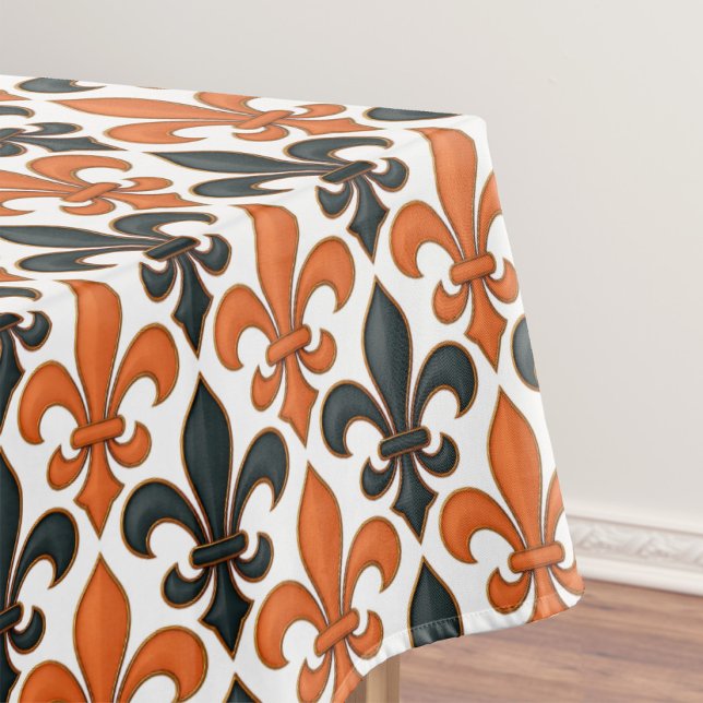 Orangefarbenes Fleur-de-lis-Muster Tischdecke (Von Creator hochgeladen)
