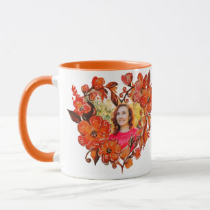 Orangefarbenes Foto Tasse