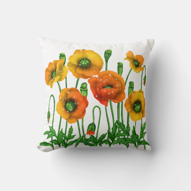 Orangefarbenes Frühlingskissen Kissen (Vorderseite)