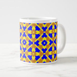 Orangefarbenes, gelbes spanisches Muster Jumbo-Tasse