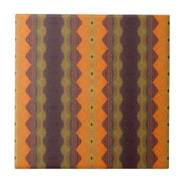 Orangefarbenes geometrisches Design Fliese