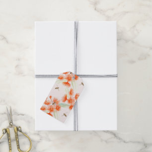 Orangefarbenes Glas Aquarellkunstgeschenk Geschenkanhänger