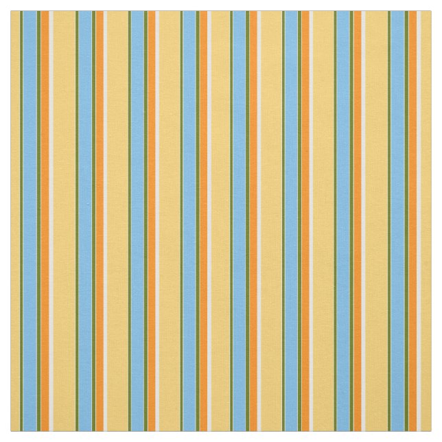 Orangefarbenes, hellblaues Streifen Muster Stoff (Muster)