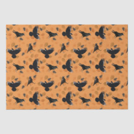 Orangefarbenes Herbst-Holzgeländer-Muster und Voge Seidenpapier