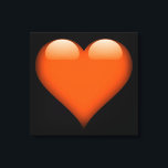 Orangefarbenes Herz individuell anpassbar Leinwanddruck<br><div class="desc">Ein großes glänzendes Glasherz erscheint auf diesem umhüllten Leinwand für Ihre Freude! Dieses Glasherz-Design ist in zehn Farben erhältlich und in jeder Hintergrundfarbe,  die Ihr Herz begehrt! Machen Sie eine Aussage mit dieser Leinwand hängt an Ihrer Wand! Vergrößern Sie die Leinwand so,  wie Sie wollen!</div>