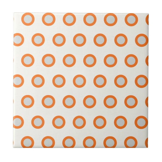 Orangefarbenes Kreiseldrehpunktdesign Fliese (Vorderseite)