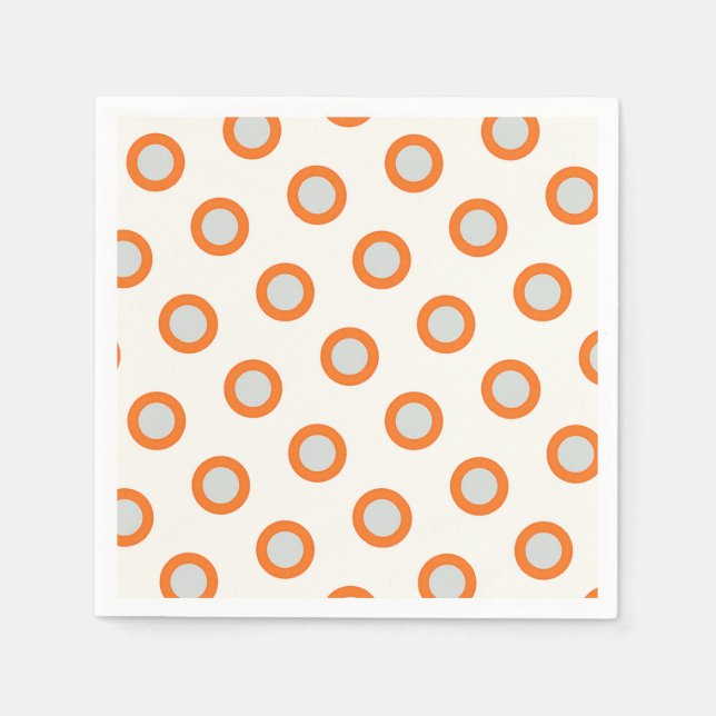 Orangefarbenes Kreiseldrehpunktdesign Serviette (Vorderseite)