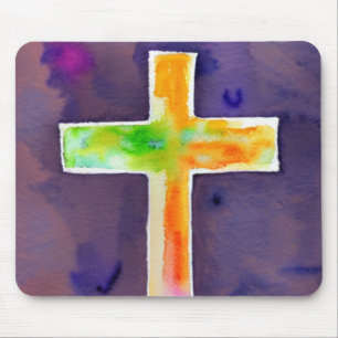 Orangefarbenes Kreuzmousepad Mousepad