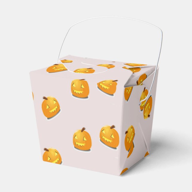 Orangefarbenes Kürbiskopfmuster Geschenkschachtel (Vorderseite)