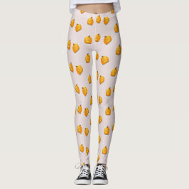 Orangefarbenes Kürbiskopfmuster Leggings