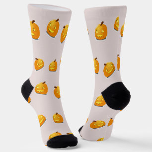 Orangefarbenes Kürbiskopfmuster Socken