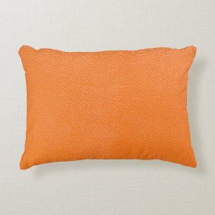 Orangefarbenes Ledermuster, Textur aus Hinterleder Dekokissen