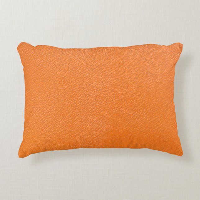Orangefarbenes Ledermuster, Textur aus Hinterleder Dekokissen (Vorderseite)