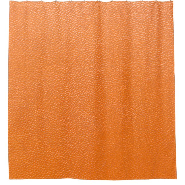 Orangefarbenes Ledermuster, Textur aus Hinterleder Duschvorhang (Vorderseite)