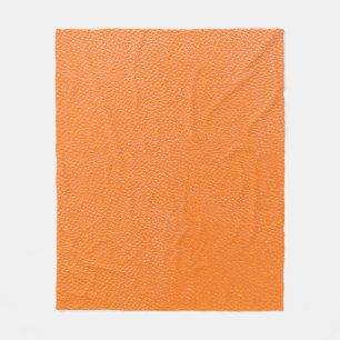Orangefarbenes Ledermuster, Textur aus Hinterleder Fleecedecke