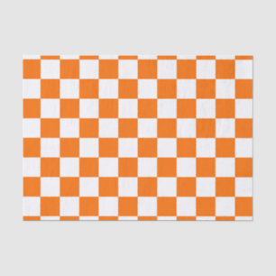 Orangefarbenes Muster eines Karos Seidenpapier