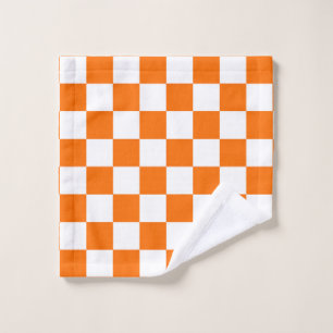 Orangefarbenes Muster eines Karos Waschlappen